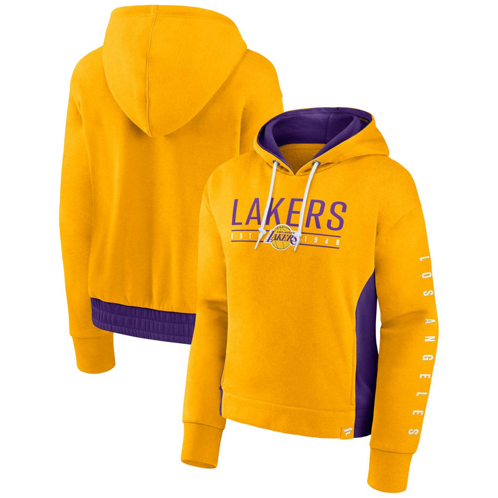 Los Angeles Lakers Women's Iconic Halftime Colorblock Pullover Hoodie Gold - Fanatics outlet
