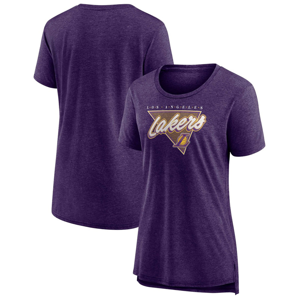 Los Angeles Lakers Women's True Classics Tri-Blend T-Shirt Heathered Purple - Fanatics