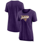 Los Angeles Lakers Women's True Classics Tri-Blend T-Shirt Heathered Purple - Fanatics
