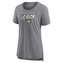 Brooklyn Nets Women's True Classics Tri-Blend T-Shirt Heathered Gray - Fanatics