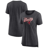 Chicago Bulls Women's True Classics Tri-Blend T-Shirt Heathered Charcoal - Fanatics