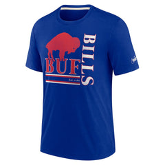 Buffalo Bills Wordmark Logo Tri-Blend T-Shirt - Royal T-shirts