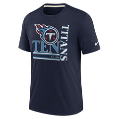 Tennessee Titans Wordmark Logo Tri-Blend T-Shirt - Navy T-shirts