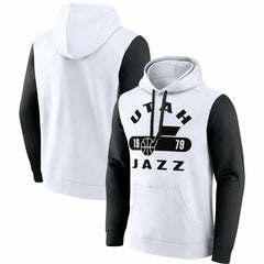 Utah Jazz Attack Colorblock Pullover Hoodie White/Black - Fanatics outlet