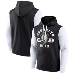 Brooklyn Nets Attack Colorblock Pullover Hoodie Black/White - Fanatics outlet
