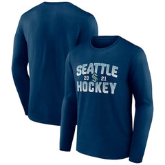 Seattle Kraken Fanatics Skate Or Die Long Sleeve T-Shirt - Deep Sea Blue | US 4645165