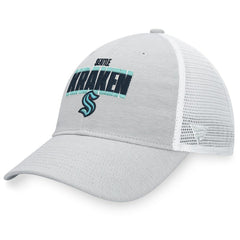 Seattle Kraken Fanatics Team Trucker Snapback Hat - Heather Gray/White | US 4645636