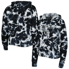 Brooklyn Nets Women's Brushed Cotton Tie-Dye Pullover Hoodie Black - New Era