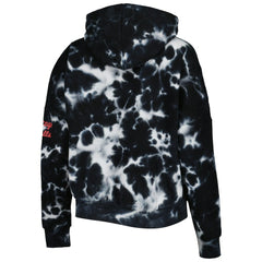 Chicago Bulls Women's Brushed Cotton Tie-Dye Pullover Hoodie Black - New Era