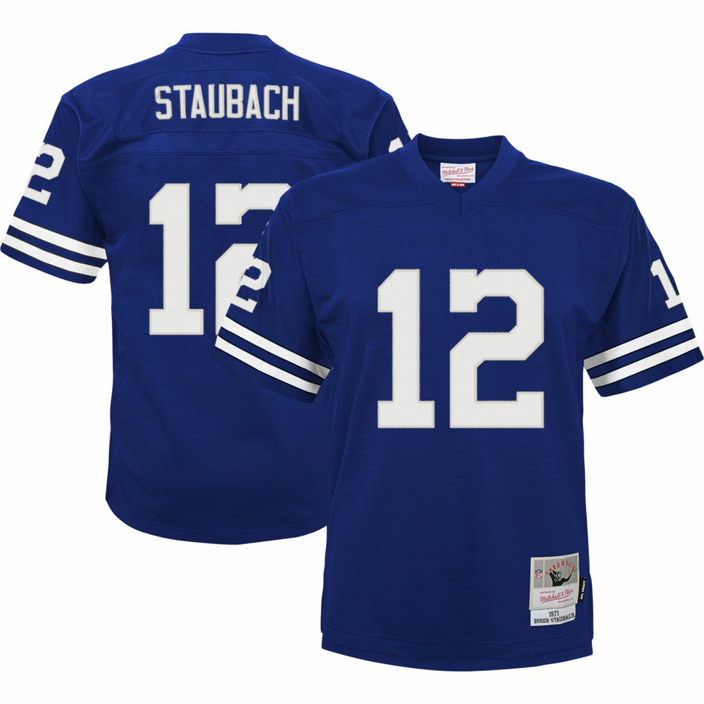 Roger Staubach Dallas Cowboys Youth Retired Player Legacy Jersey - Royal Jerseys