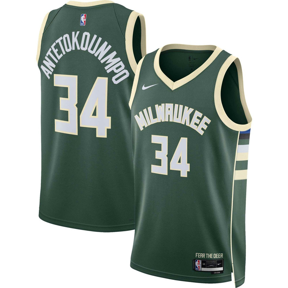 Giannis Antetokounmpo Milwaukee Bucks Unisex Swingman Jersey Icon Edition Hunter Green - Nike