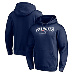 New England Patriots Logo Team Lockup Fitted Pullover Hoodie - Navy Hoodies