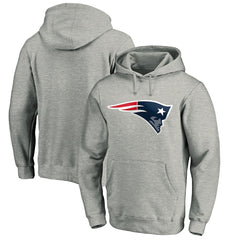 New England Patriots Primary Logo Fitted Pullover Hoodie - Heather Gray Hoodies