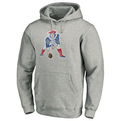 New England Patriots Throwback Logo Pullover Hoodie - Heathered Gray Hoodies