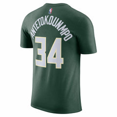 Giannis Antetokounmpo Milwaukee Bucks Icon 2022/23 Name & Number T-Shirt Hunter Green - Nike outlet