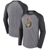 Ottawa Senators Fanatics Special Edition Long Sleeve Tri-Blend Raglan T-Shirt - Heather Gray | US 4659622