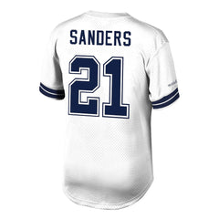 Deion Sanders Dallas Cowboys Retired Player Name & Number Mesh Top - White Tops