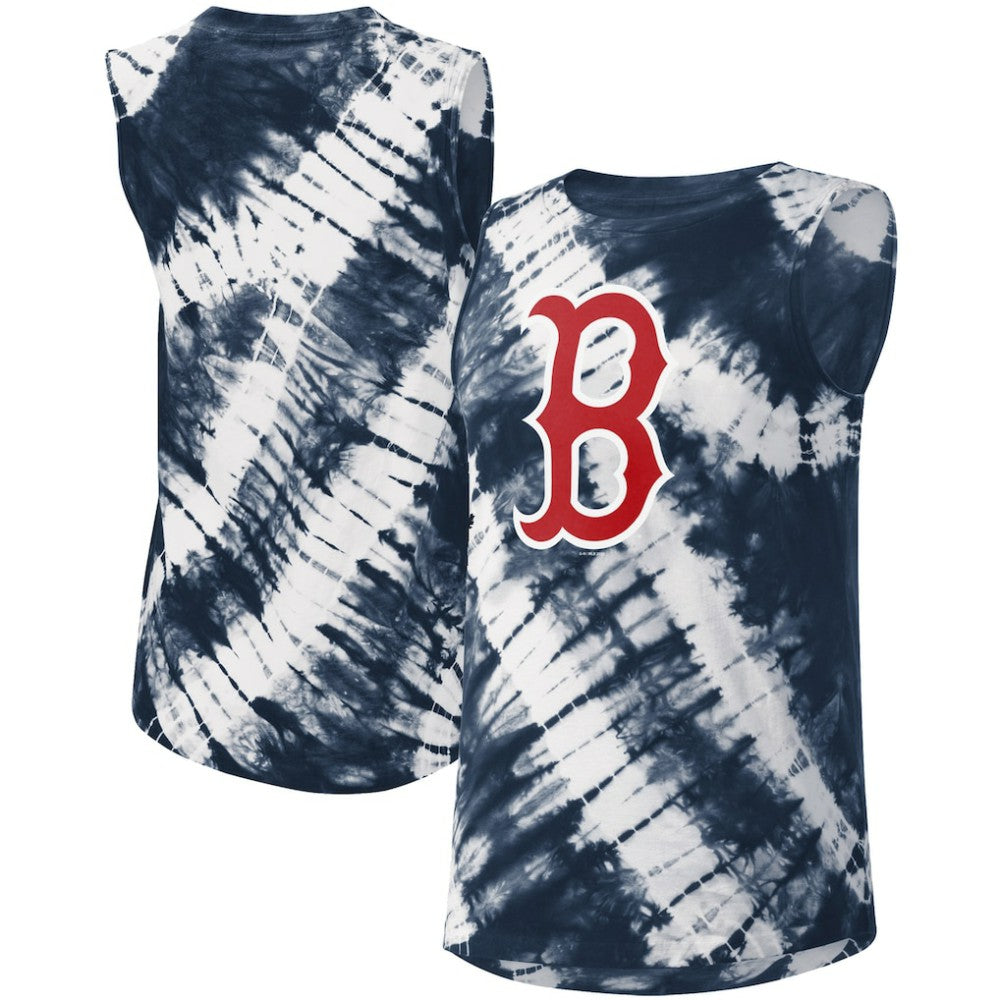 Boston Red Sox Touch Women's Money Ball Tie-Dye Tank Top - Navy Tanks