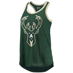 Milwaukee Bucks G-III Sports by Carl Banks Women's Showdown Scoop-Neck Racerback Tank Top Hunter Green