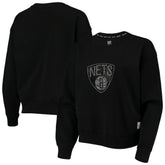 Brooklyn Nets DKNY Sport Women's Carrie Rhinestone Pullover Sweatshirt Black outlet