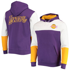 Los Angeles Lakers Hardwood Classics Fusion 2.0 Colorblock Pullover Hoodie Purple - Mitchell & Ness
