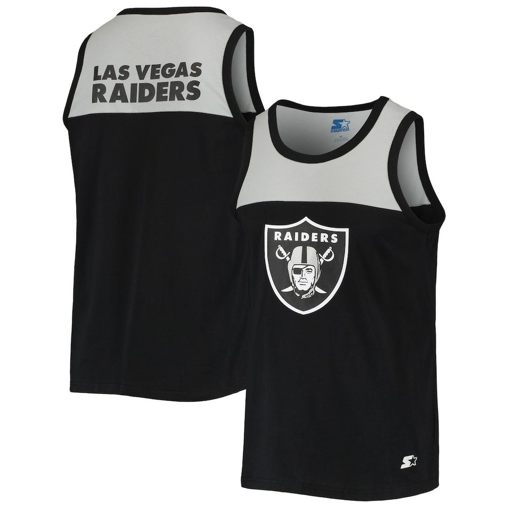 Las Vegas Raiders Starter Team Touchdown Fashion Tank Top - Black/Silver Tops