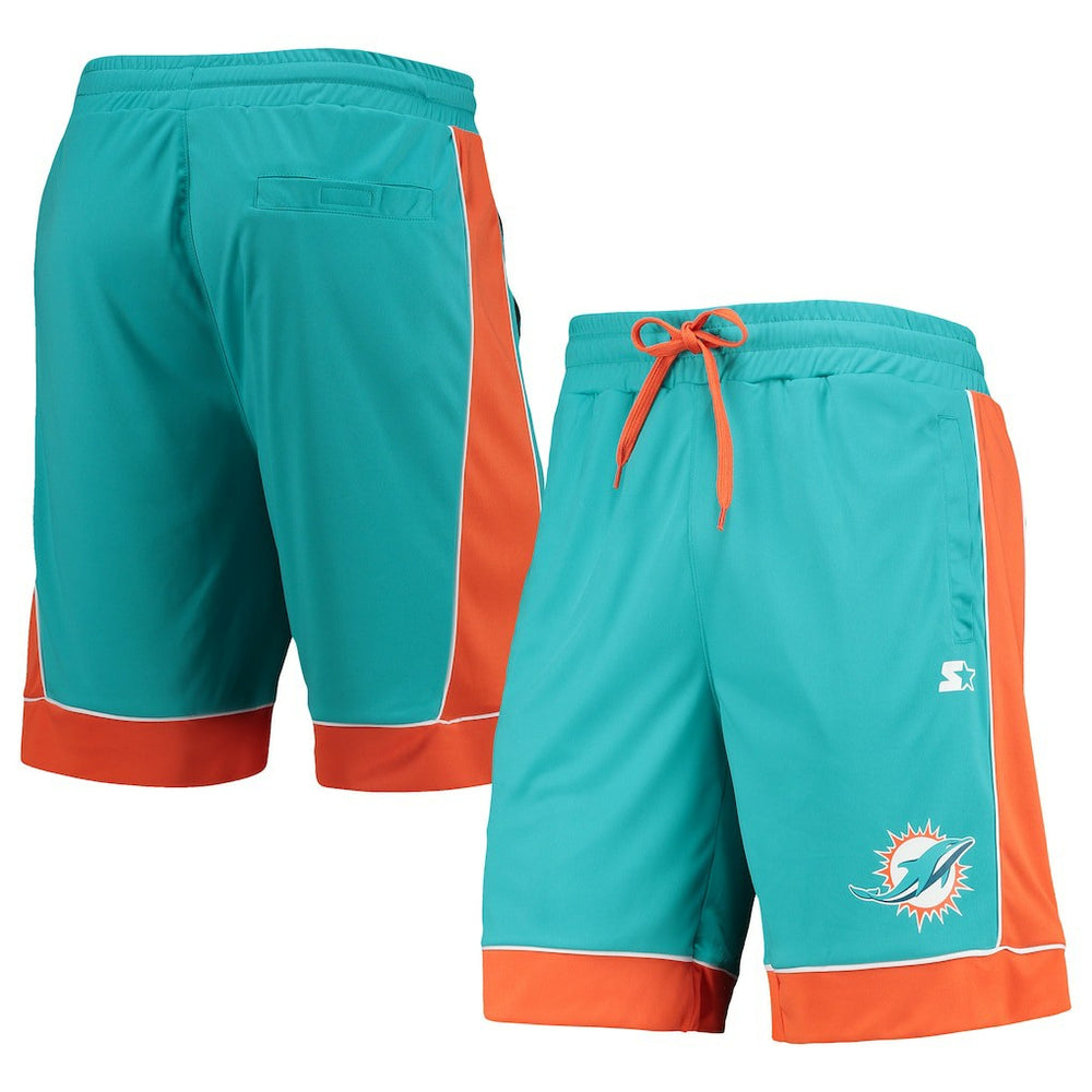 Miami Dolphins Starter Fan Favorite Fashion Shorts - Aqua/Orange Shorts
