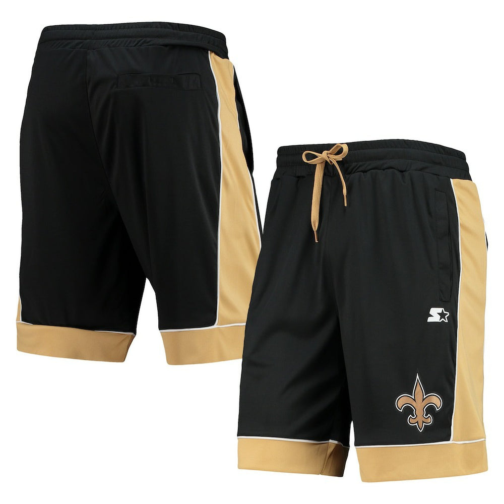 New Orleans Saints Starter Fan Favorite Fashion Shorts - Black/Gold Shorts