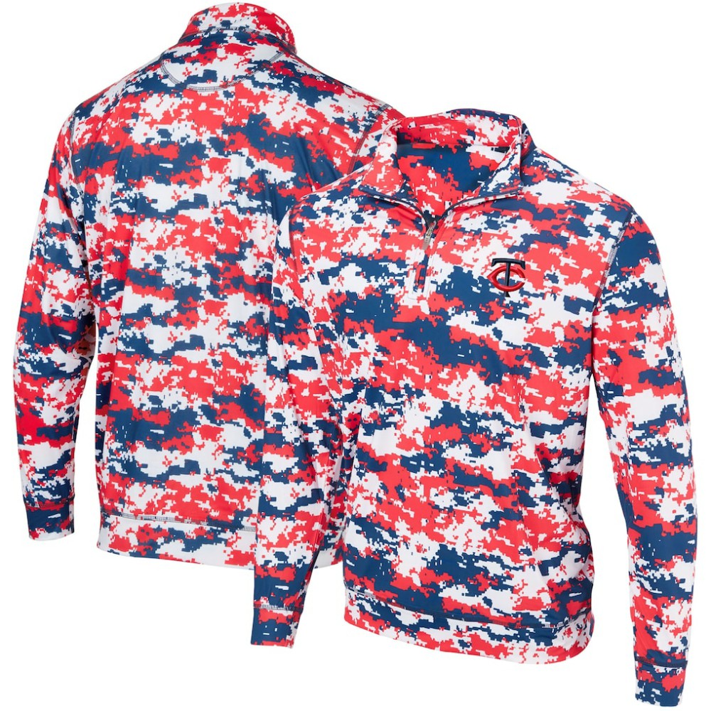 Minnesota Twins Digital Camo Performance Quarter-Zip Pullover Jacket - Red Jackets