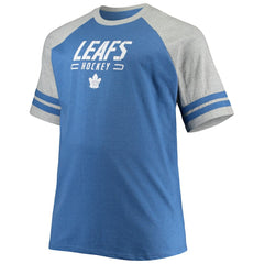 Toronto Maple Leafs Big & Tall Raglan T-Shirt - Heathered Blue | US 4672918