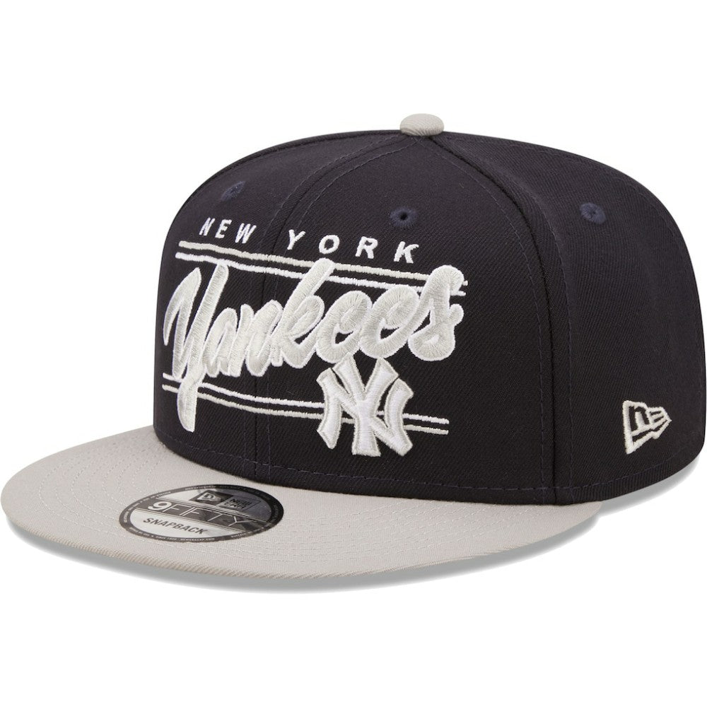 New York Yankees New Era Team Script 9FIFTY Adjustable Snapback Hat - Navy/Gray Hats