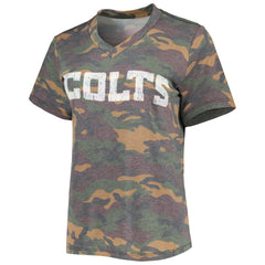 Jonathan Taylor Indianapolis Colts Majestic Threads Women's Name & Number V-Neck Tri-Blend T-Shirt - Camo T-shirts