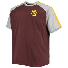 San Diego Padres Big & Tall Circular Raglan T-Shirt - Brown/Heathered Gray T-shirts
