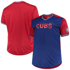 Chicago Cubs Solid V-Neck T-Shirt - Royal/Red T-shirts