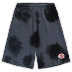 Cincinnati Reds Big & Tall Tye Dye Fleece Shorts - Black Shorts