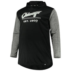 Chicago White Sox Big & Tall Wordmark Club Pullover Hoodie - Black/Heathered Gray Hoodies