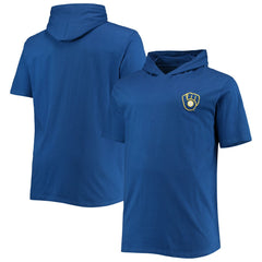 Milwaukee Brewers Big & Tall Jersey Short Sleeve Pullover Hoodie T-Shirt - Royal Jerseys