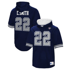 Emmitt Smith Dallas Cowboys Retired Player Mesh Name & Number Hoodie T-Shirt - Navy Hoodies