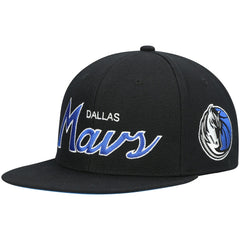 Dallas Mavericks Hardwood Classics Script 2.0 Snapback Hat Black - Mitchell & Ness