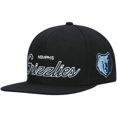 Memphis Grizzlies Hardwood Classics Script 2.0 Snapback Hat Black - Mitchell & Ness