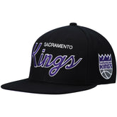 Sacramento Kings Hardwood Classics Script 2.0 Snapback Hat Black - Mitchell & Ness outlet