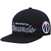 Washington Wizards Hardwood Classics Script 2.0 Snapback Hat Black - Mitchell & Ness