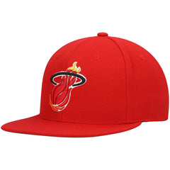 Miami Heat Hardwood Classics Team Ground 2.0 Snapback Hat Red - Mitchell & Ness