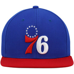 Philadelphia 76ers Team Two-Tone 2.0 Snapback Hat Royal/Red - Mitchell & Ness