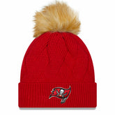 Tampa Bay Buccaneers New Era Women's Snowy Cuffed Knit Hat with Pom - Red Hats