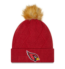 Arizona Cardinals New Era Women's Snowy Cuffed Knit Hat with Pom - Cardinal Hats