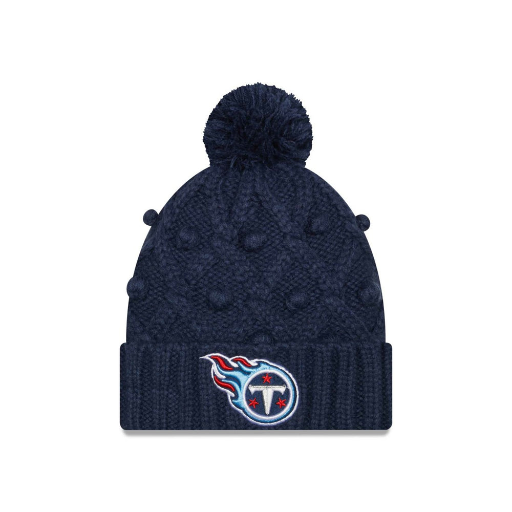 Tennessee Titans New Era Women's Toasty Cuffed Knit Hat with Pom - Navy Hats