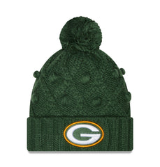 Green Bay Packers New Era Women's Toasty Cuffed Knit Hat with Pom - Green Hats