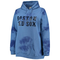 Boston Red Sox Women's Plus Size Cloud Pullover Hoodie - Navy Hoodies