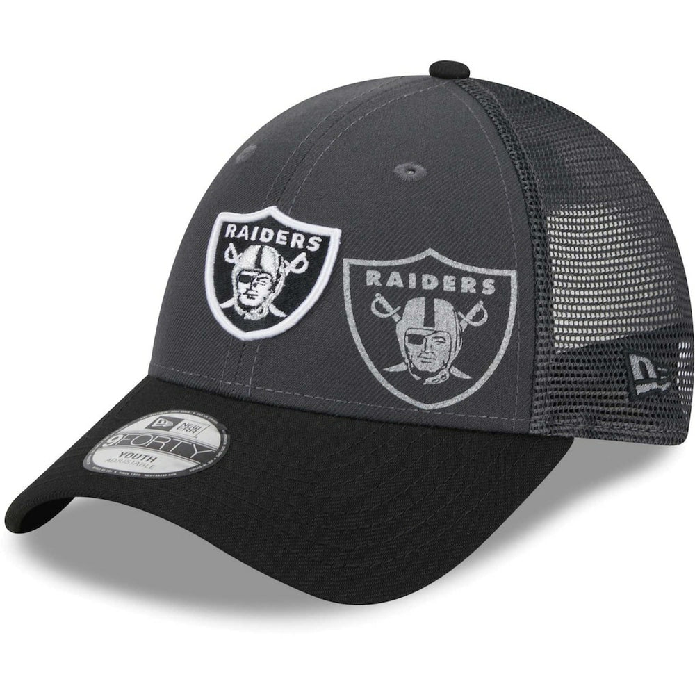 Las Vegas Raiders New Era Youth Reflect 9FORTY Adjustable Hat - Graphite Hats